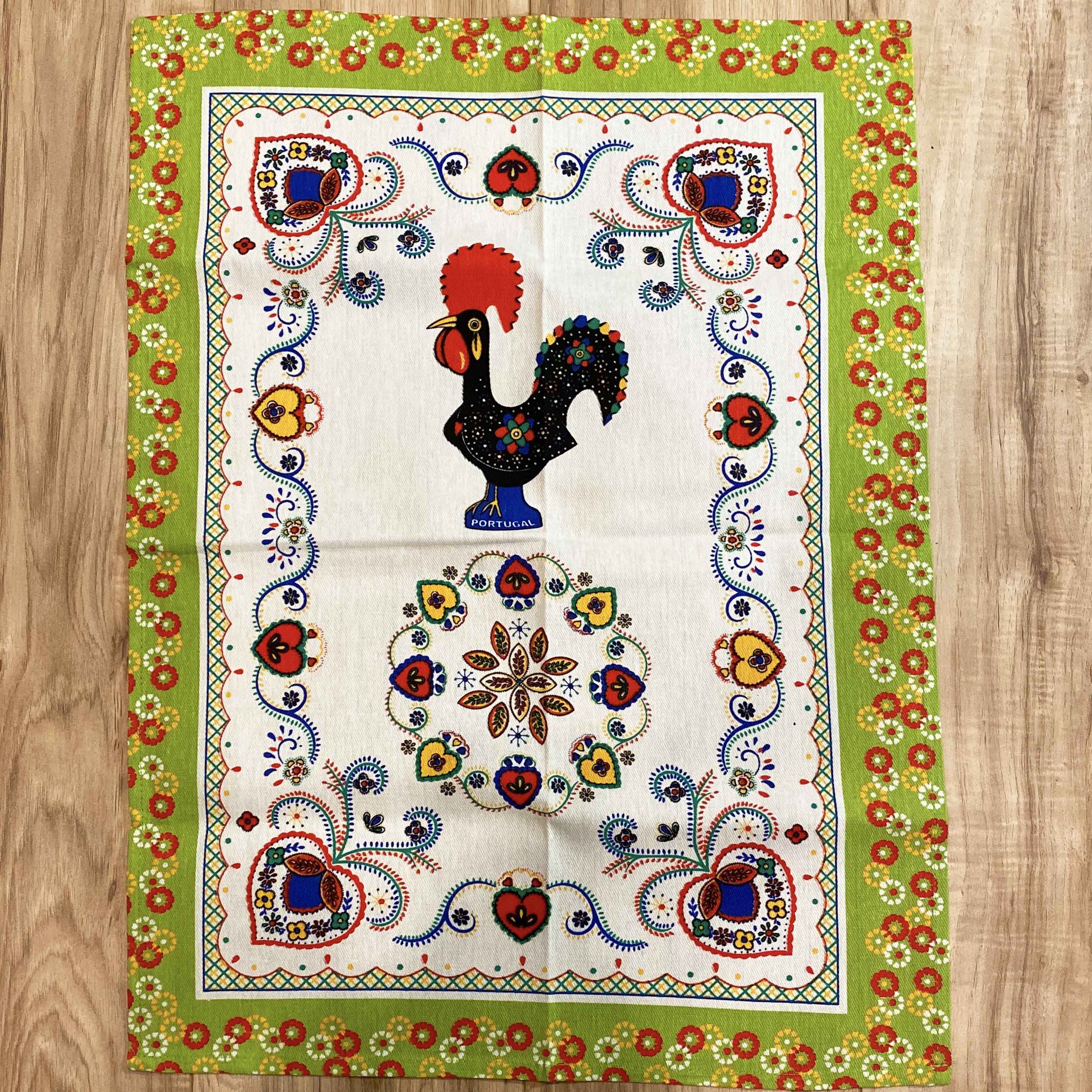 Barcelos Rooster Kitchen Towels (White w/ Colored Border) - Image 4