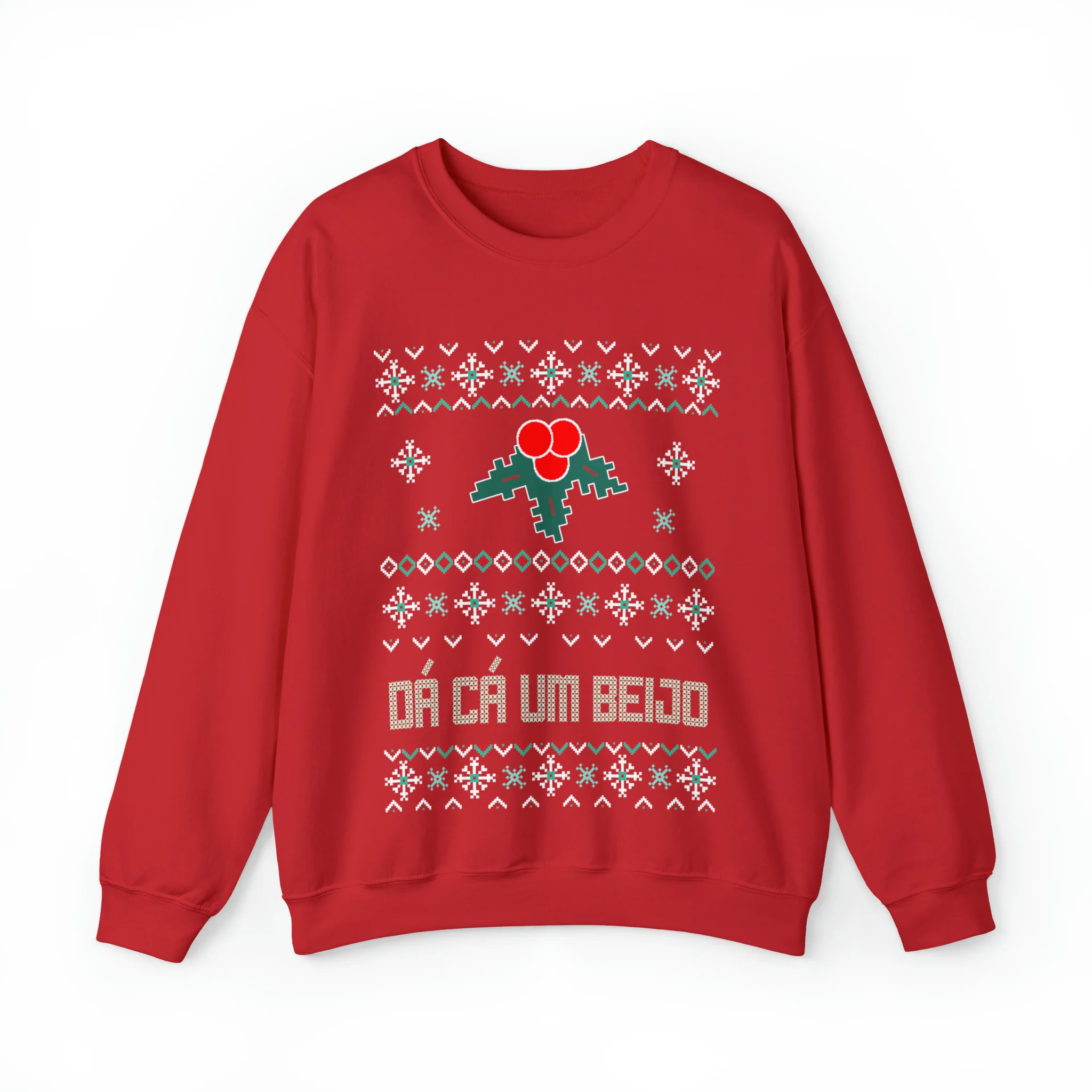"Dá Cá Um Beijo" Ugly Christmas Sweatshirt - Image 3