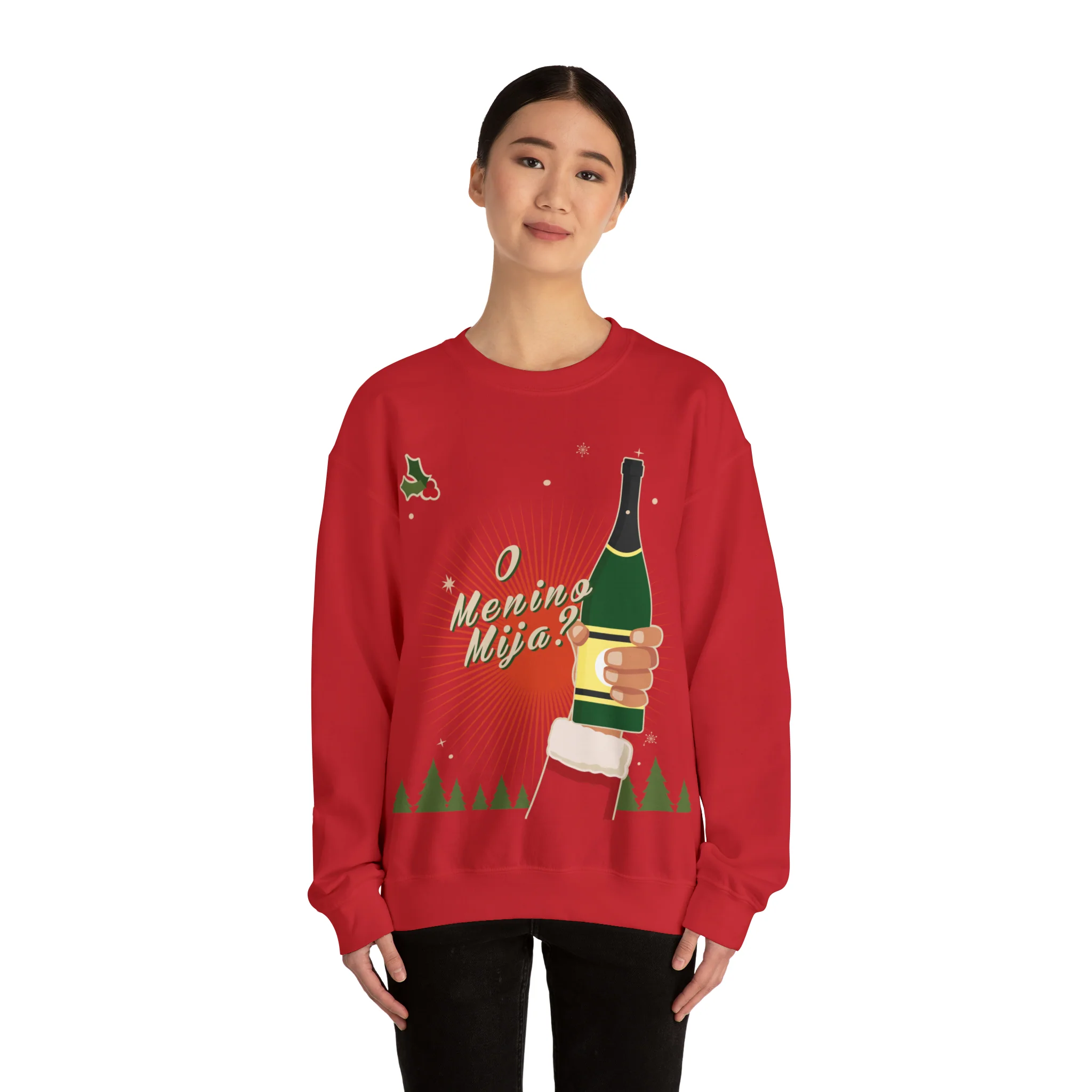 "O Menino Mija?" Ugly Christmas Sweatshirt - Image 3