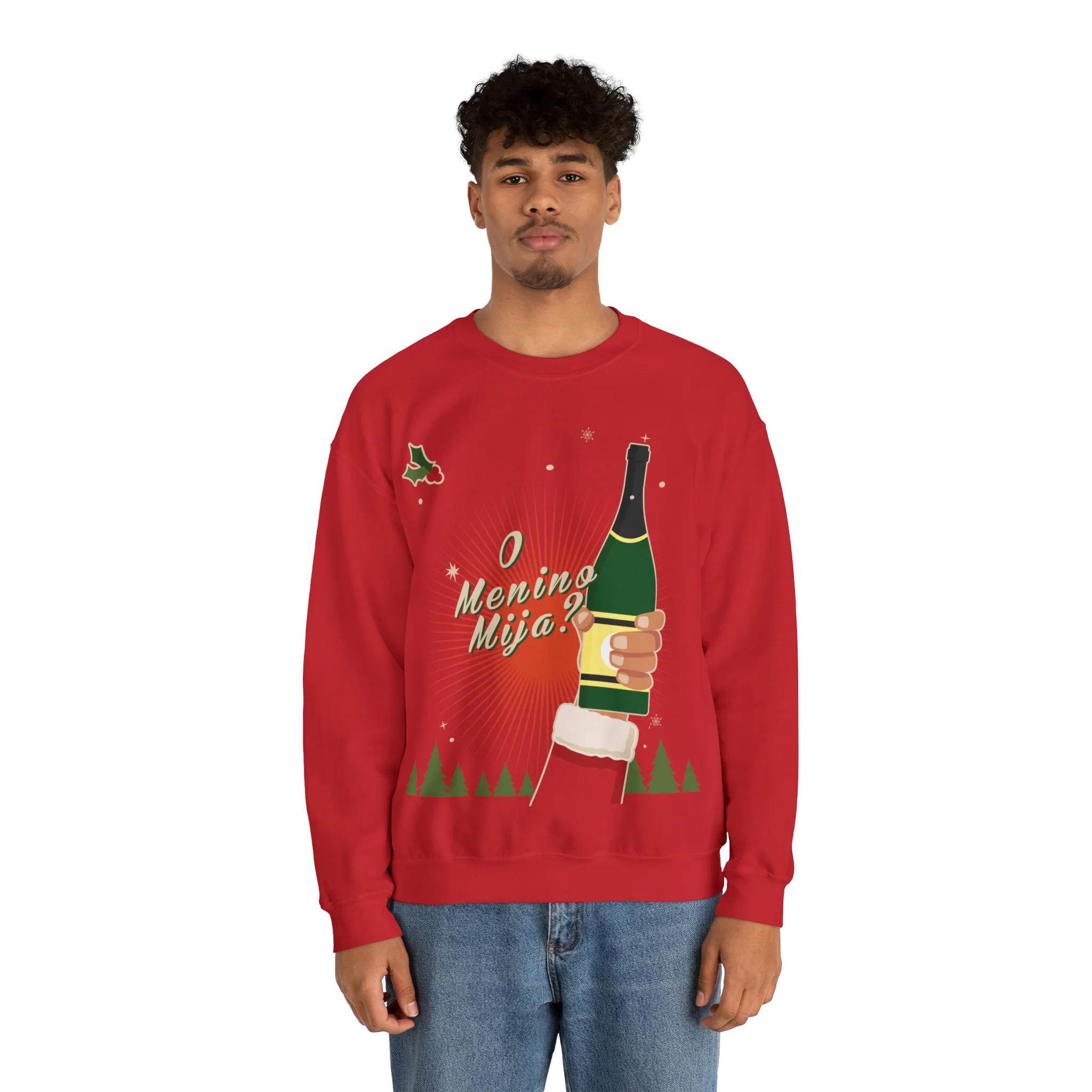 "O Menino Mija?" Ugly Christmas Sweatshirt - Image 4